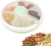 DISPRA Rotating Snack Box, ABS Baby Food Storage Container, Kids Snack Spinner Bundle Kids Lunchbox with Detachable Snack Spinner Snack Spinner with Lid for Snacks, Fruits(Multifunctional), Green