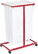 AdirOffice Mobile Vertical Plan Center for Blueprints (Without File Hanging Clamps) (Red)