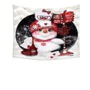 Cute Christmas Santa Letter Delivery Snowman Tapestry