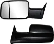 Towing Mirrors with Convex Mirror Compatible with 94-01 Dodge Ram 1500, 94-02 Ram 2500 3500 Truck View Mirrors Manual Folding Flip Up Pair Set Left Right