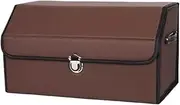 Car Boot Organiser Car Trunk Storage Box Multipurpose Foldable Organizer With 3 Compartments Extra Large Flexible Adjustment Car Seat(Brown,Medium)