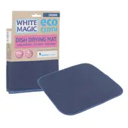 White Magic Dish Drying Mat/Pad Kitchen Spoon/Fork Plate Drainer Cloth Denim