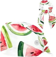 [YTYVAGT] Scrub Caps Women,Scrub Hats Suitable for Women,Watercolor Style Watermelon