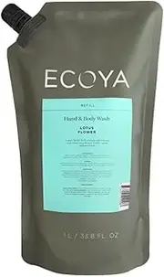 Ecoya Lotus Flower Hand with Body Wash Refill, 1 Litre