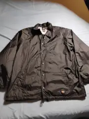 Dickies Jacket Windbreaker Men’s Size Large Lined Black Snap Front Long Sleeve