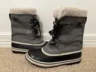 New SOREL Winter Carnival Quarry Grey Waterproof Boots Sz 7 $180