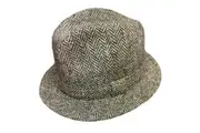 Harris Tweed Failsworth Elgin Made in Britain Trilby Hat Herringbone in Putty