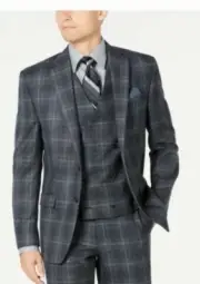 Lauren Ralph Lauren Men's UltraFlex Tan/Blue Plaid Sport Coat, 44R