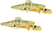 [SAFIGLE] Gold Tie Clip for Men Unique Animal Tie Tie Prime Set Business Present for Men 2pcs Gold Tie Pins Owl Clip Men Jewelry