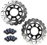 Floating Front Brake Discs Rotors W/Mounting Bolts Screws for Suzuki VZR1800N BOULEVARD M109R 2006-2015, VZR 1800 BOULEVARD M109 R 17, VZR1800T BOULEVARD M109R INTRUDER 06-12 Black