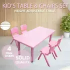 120x60cm Large Pink Kids Children Nursing Study Play Desk Table & 4 Pink Chairs