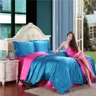 Elegant Satin Silk Flat Sheet And Fitted Sheet Bedding Set 4pc With Pillow Case