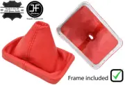 RED LEATHER FOR VW VOLKSWAGEN NEW BEETLE 98-05 GEAR BOOT PLASTIC FRAME