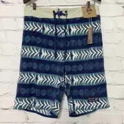 Patagonia Men’s Reg Stretch Wavefarer Boardshorts 30 Tree Rings Stone Blue New
