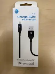 AT&T MFi-Certified 6ft Charge & Sync Lightning USB Cable iPhone iPad