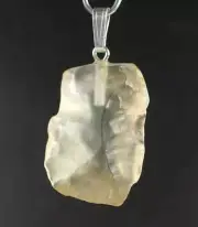 Gem Libyan Desert Glass Sterling Silver Bail Pendant 4.4 gram | COA & Box *pw