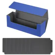 Card Storage Box for Trading Card 400 + with 6 Divider Fit Blue/Grey