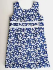 Plum Pudding NWT Girls Shift Dress Blue and White Print Summer