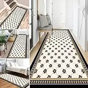 Modern Black Bordered Carpets Runner Rug for Hallway, Non-Slip Rubber Backed Area Rugs for Entryway Living Room Bedroom Corridor, Washable Floor Mat(2ft×9.8ft/60×300cm)