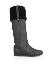Black Shearling Line Knee High Boots