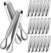 TEHAUX 18Pcs Mini Serving Tongs Stainless Steel Salad Tongs for Appetizers Ice and Sugar Versatile Kitchen Tool for Home and Restaurant Use
