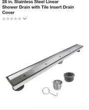 Reln 28 inch-Tile Insert Linear Shower Drain Stainless Steel Bathroom Drain