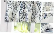 Tree Branch Linen Lined Valance Double Layer Thermal Insulated Room Darkening