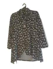 Beautiful Taking Shape Size S Connecting Dots Cowl Neck Top Rrp $119.95 Sleeves