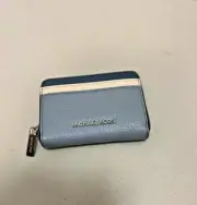 Michael Kors Jet Set Travel MD Zip Around Card Case ID Wallet (Pale Blue Multi)