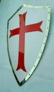 Hand Forged Medieval steel Red Templar Armour Shield Crusader Larp Battle