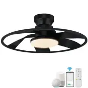 22” Smart Low Profile Ceiling Fans with Lights Remote,Quiet DC Motor,Bladeles...