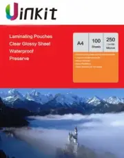A4 Hot Laminating Pouches Clean and Transparent 250 Micron 125x2 - 100 Sheets