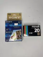 3-Pack VHS-C Sony & MAXELL Cassette Tapes SP 30 Minutes EP 90 Minutes