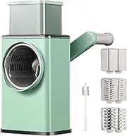 Manual Rotary Drum Grater Chopper Kitchen Vegetable Food Slicer Fruit Cutter Green