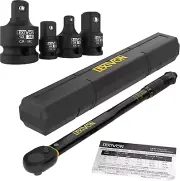 1/2-Inch Drive Click Torque Wrench 10~150 Ft-Lb/13.6~203.5 Nm + Impact Socket Ad