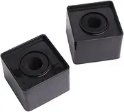 NUOBESTY 2pcs Portable Abs Square Microphone Station Logo Flag Creative Design for Interview Mic Easy to Carry Suitable for Microphones Black