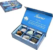 KACHVI Zodiac Gifts |Taurus Zodiac Crystal Gifts | Healing Crystal Gifts Pack | Crystal Set for Healing Mental Peace Yoga Meditation | Pack of 6 Big Stones for Good Results in a Beautiful box