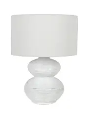 Marni 1 Light Table Lamp in White with White Shade