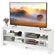 Giantex 3-Tier TV Cabinet Entertainment Units w/Storage Shelves Home Office Console Table White