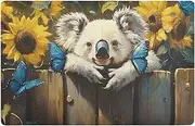 QGBYMX Koala Fence Cute Door mat Cute Funny Front Doormat for Outdoor Indoor Entrance Low Profile Non-Slip Floor Mats for Home Decor 20” x 32”