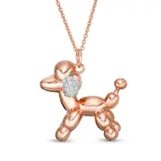 0.05 CT. T.W. Natural Diamond Balloon Poodle Pendant in Sterling Silver with 14K Rose Gold Plate