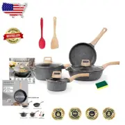 Effortless Cooking! Non-Toxic 10-Piece Induction Cookware Set - Dishwasher Safe