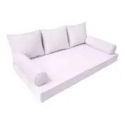|SLIPCOVER ONLY|S3 Daybed Mattress Bolster Backrest Covers Piped Trim Twin AD107