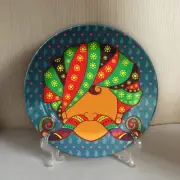 Indien Traditional Art Ceramic Decorative Wall and Table Top Plate With Stand