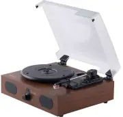 NEW AmazonBasics DESKTOP TURNTABLE RECORD PLAYER w/BUILT-IN SPEAKERS & BLUETOOTH