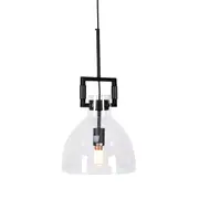 Cora Glass Pendant Light - Black Hardware