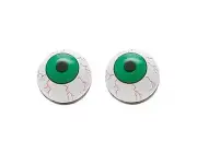 Pair of Bicycle Valve Caps Green Eyeballs Bikes Cars Trucks Strollers
