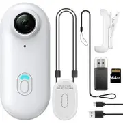 64GB FHD 1080P Mini Body Camera,Wearable Action Body Cam,Thumb Size Hands Free Recording Body Worn Camera,Premium Portable Camcorder (White)