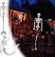 Topyond Halloween Skeleton Decor Posable Realistic Scary Skeleton Figurine Ornament for Skeletons Halloween Decorations Haunted House Party Outdoor