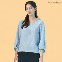 在飛比找momo購物網優惠-【Master Max】質感細織花紋造型袖圓領雪紡上衣(82